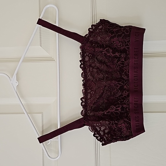 Victoria Secret Wine Red Lace Bralette Size Small - Picture 1 of 11